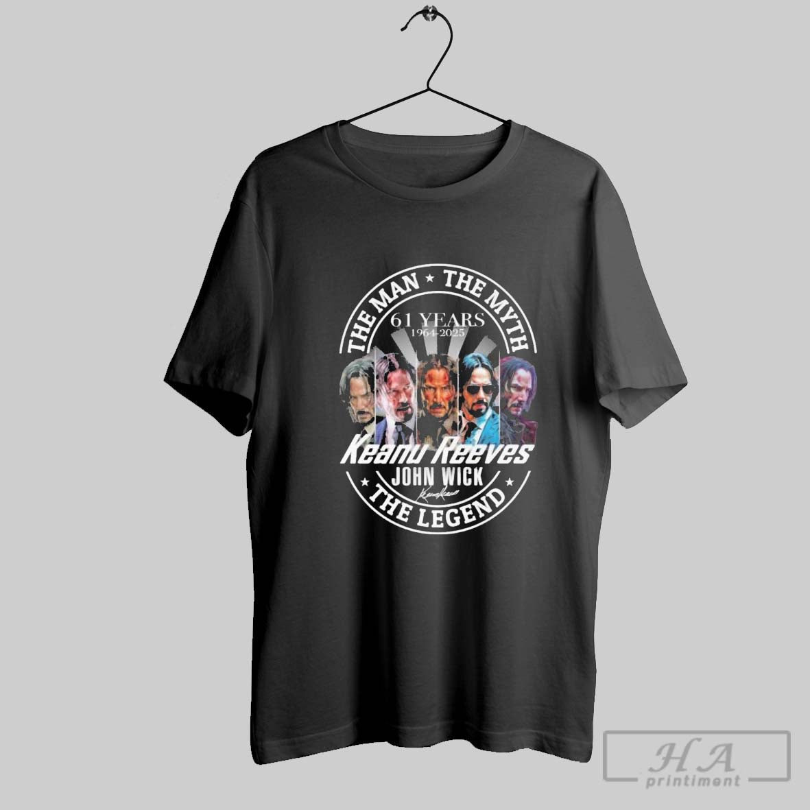Official The Man Myth Legend Keanu Reeves John Wick - Adult & Kids T-Shirts, Sweatshirts & Hoodies apparel design preview 1