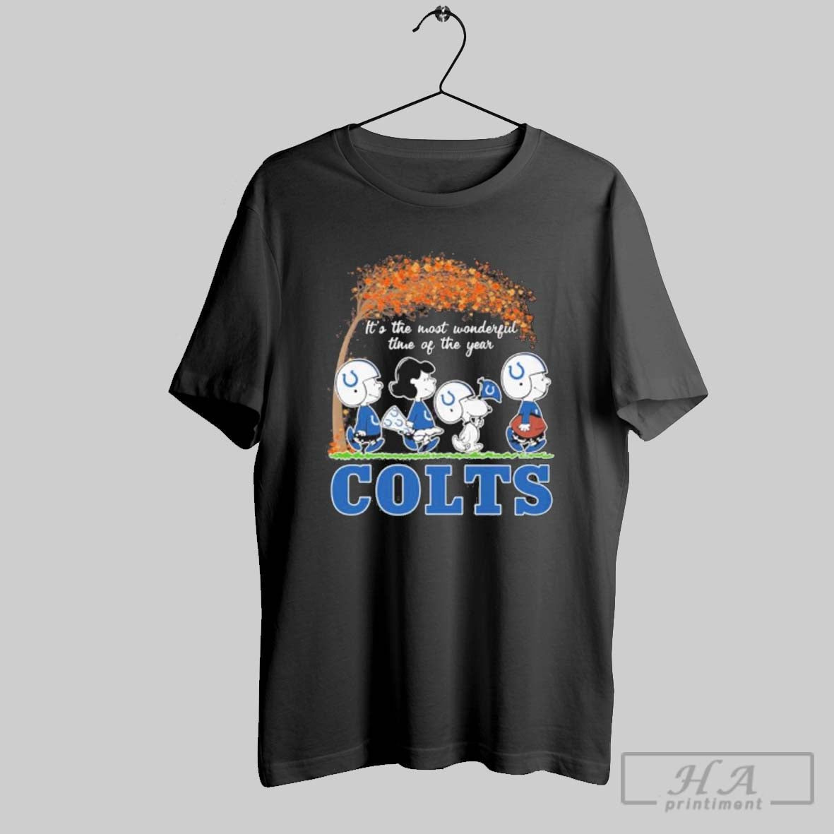 Official The Peanuts Walking X Indianapolis Colts Its - Adult & Kids T-Shirts, Sweatshirts & Hoodies apparel design preview 1