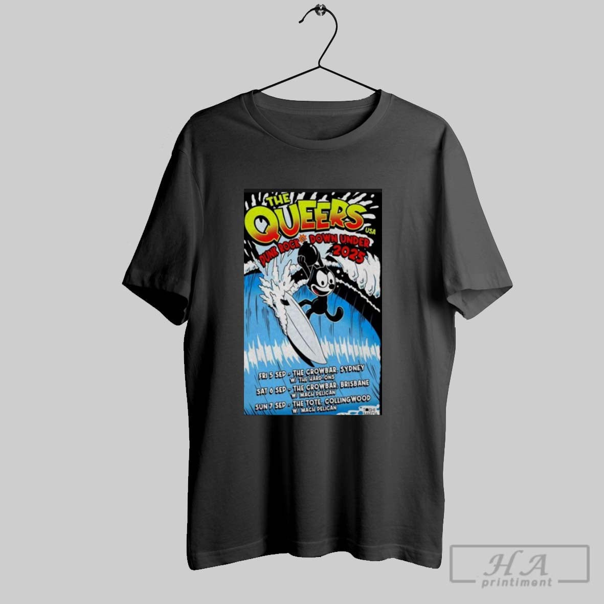 Official The Queers Punk Rock Down Under Usa Tour - Adult & Kids T-Shirts, Sweatshirts & Hoodies apparel design preview 1