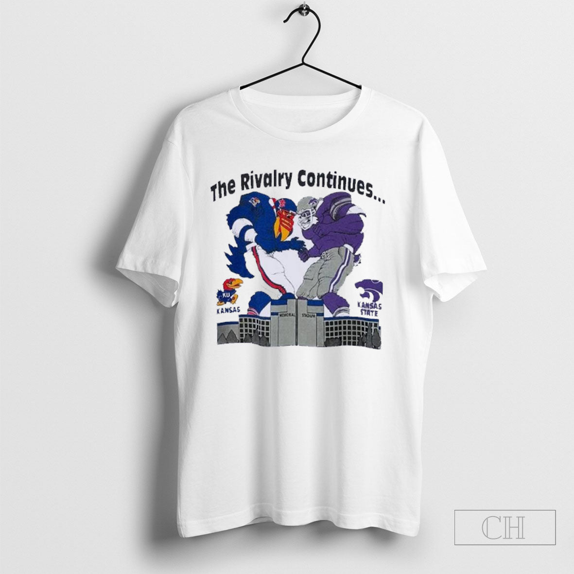 Official The Rivalry Continues Kansas Jayhawks Vs K - Adult & Kids T-Shirts, Sweatshirts & Hoodies apparel design preview 1