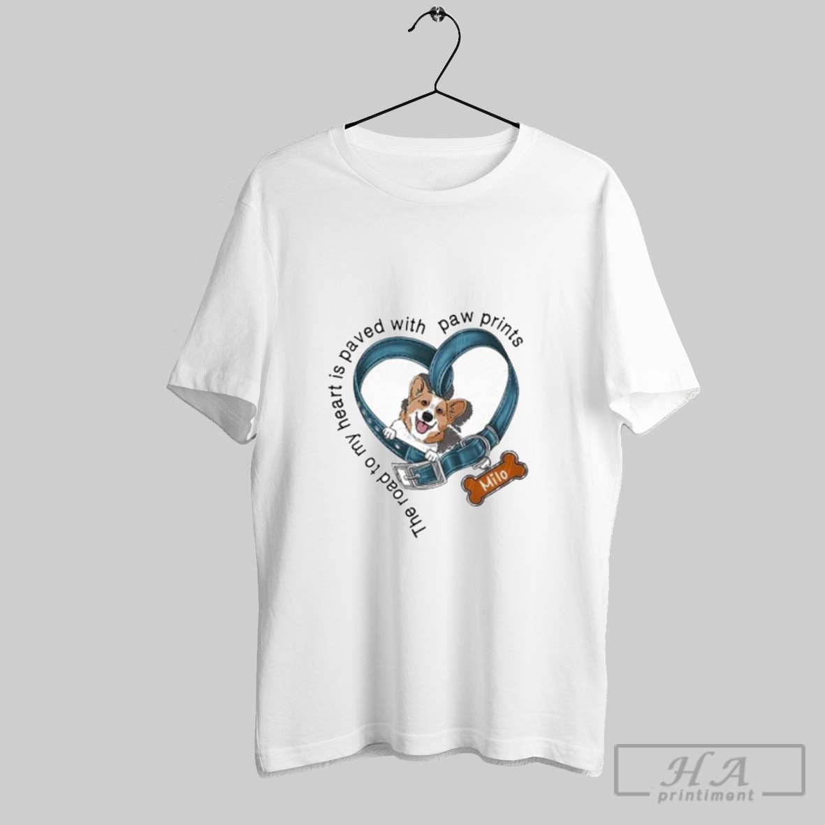 Official The Road To My Heart Is Paved With Paw - Adult & Kids T-Shirts, Sweatshirts & Hoodies apparel design preview 1