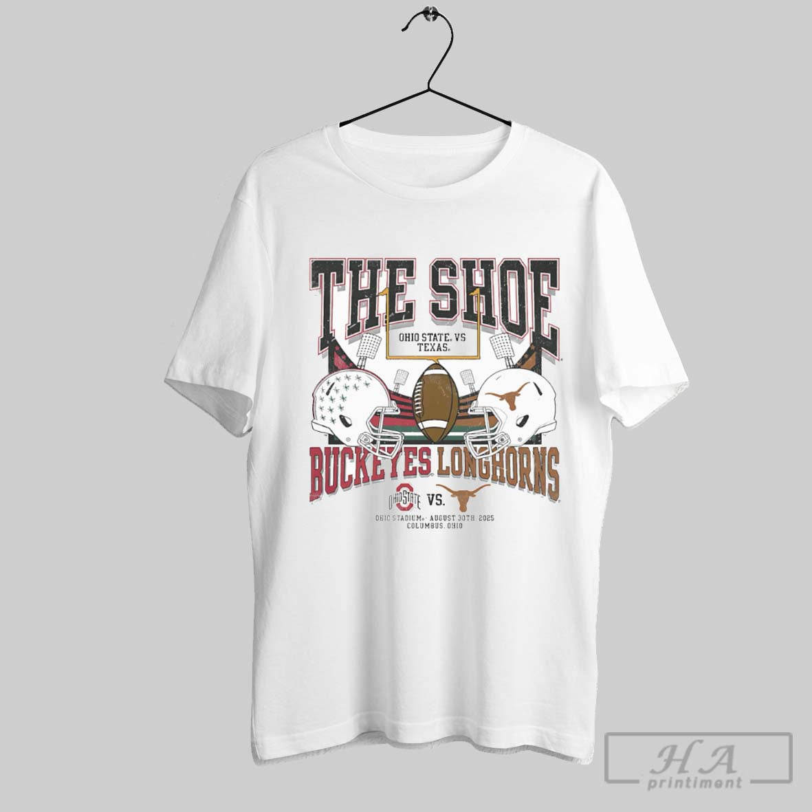 Official The Shoe Ohio State Vs Texas Longhorns Match - Adult & Kids T-Shirts, Sweatshirts & Hoodies apparel design preview 1