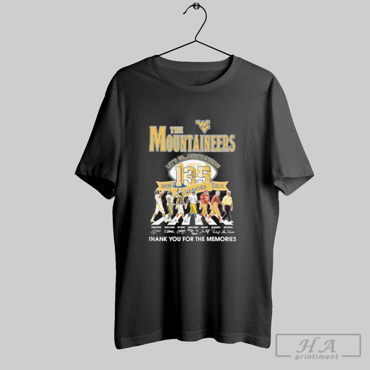 Official The West Virginia Mountaineers Abbey Road - Adult & Kids T-Shirts, Sweatshirts & Hoodies apparel design preview 1