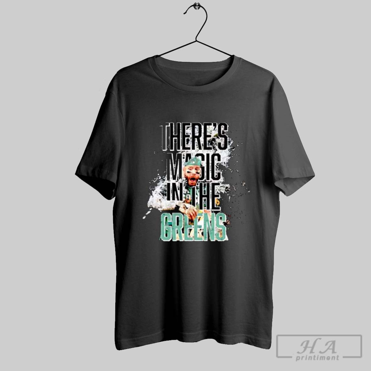 Official Theres Magic In The Greens Red Sox Baseball - Adult & Kids T-Shirts, Sweatshirts & Hoodies apparel design preview 1