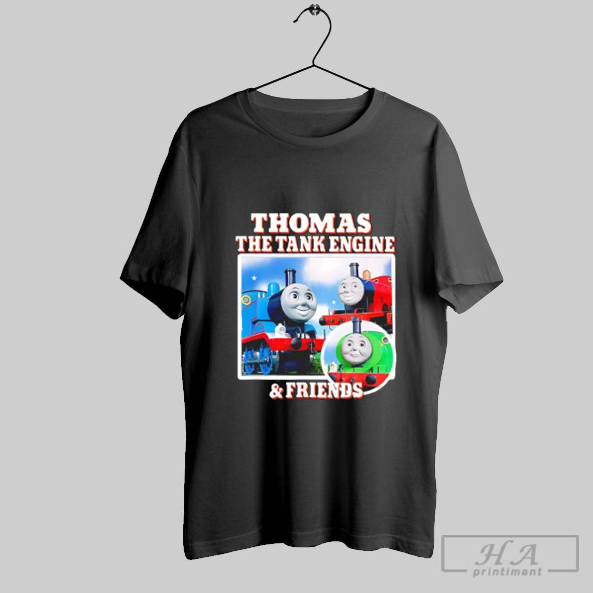Official Thomas The Tank Engine And Friends Black - Adult & Kids T-Shirts, Sweatshirts & Hoodies apparel design preview 1