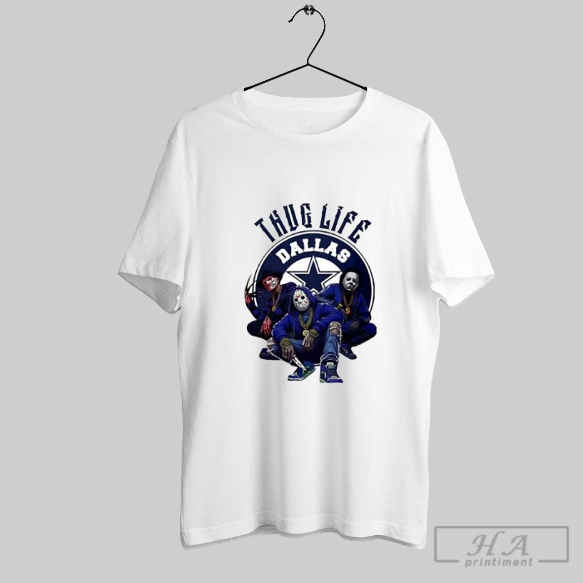 Official Thug Life Dallas Freddy Jason Michael Myers - Adult & Kids T-Shirts, Sweatshirts & Hoodies apparel design preview 1
