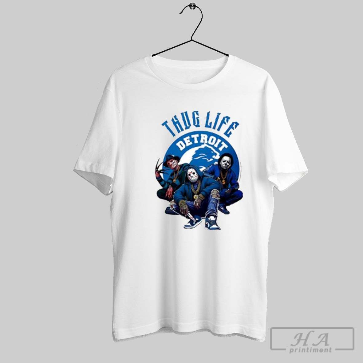 Official Thug Life Detroit Freddy Jason Michael Myers - Adult & Kids T-Shirts, Sweatshirts & Hoodies apparel design preview 1