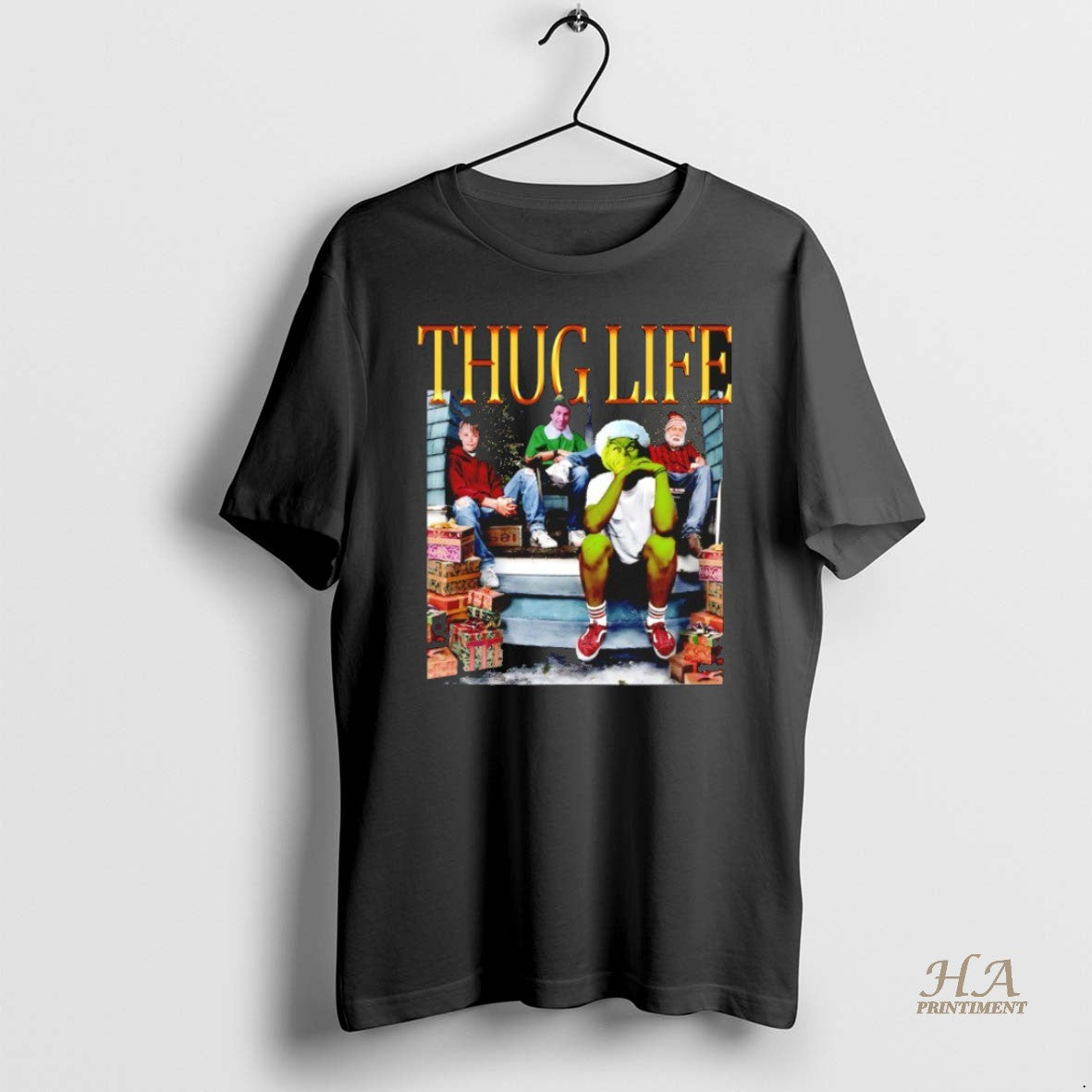 Official Thug Life Grinch Christmas - Adult & Kids T-Shirts, Sweatshirts & Hoodies apparel design preview 1