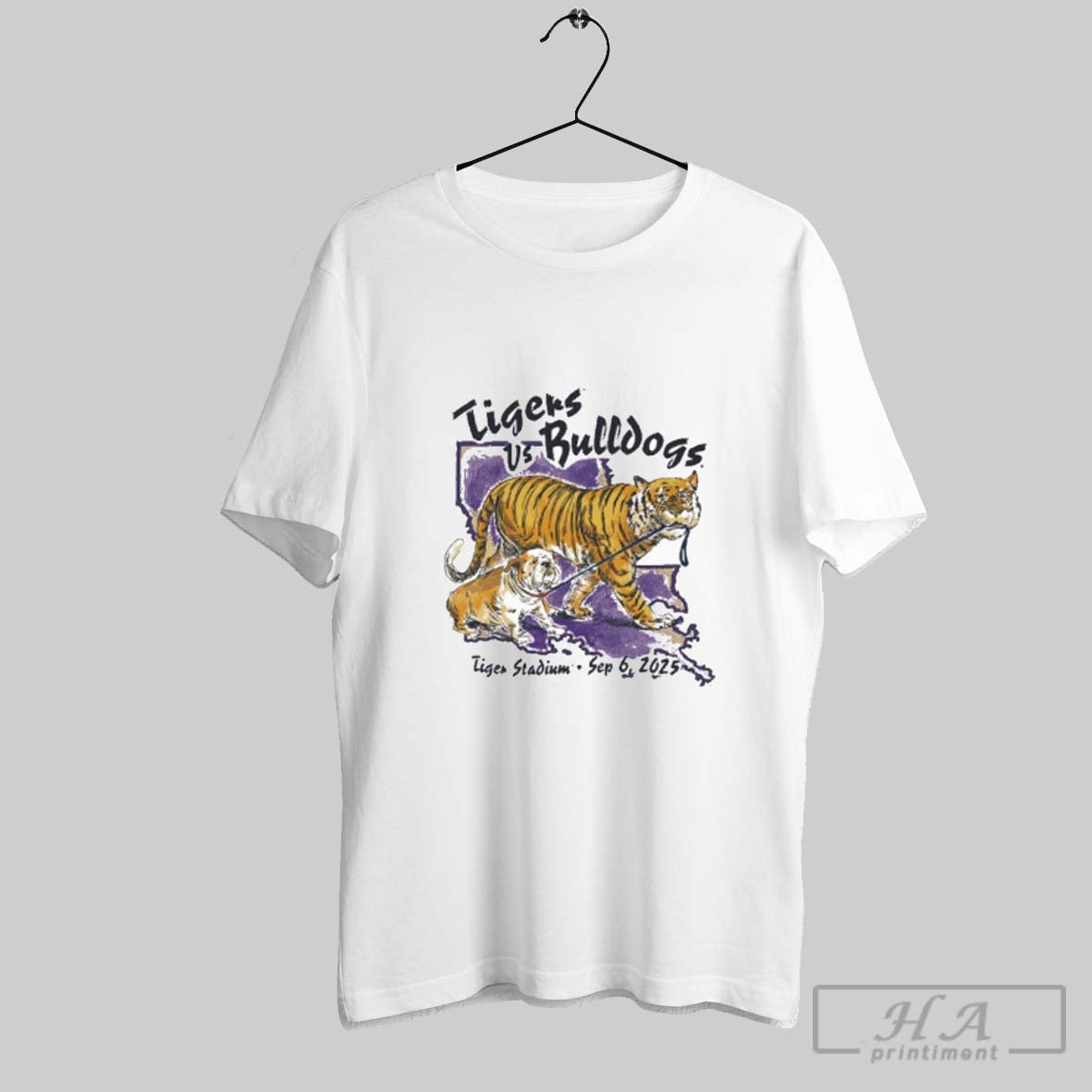 Official Tigers Vs Bulldogs Tiger Stadium Sept 6 2025 - Adult & Kids T-Shirts, Sweatshirts & Hoodies apparel design preview 1