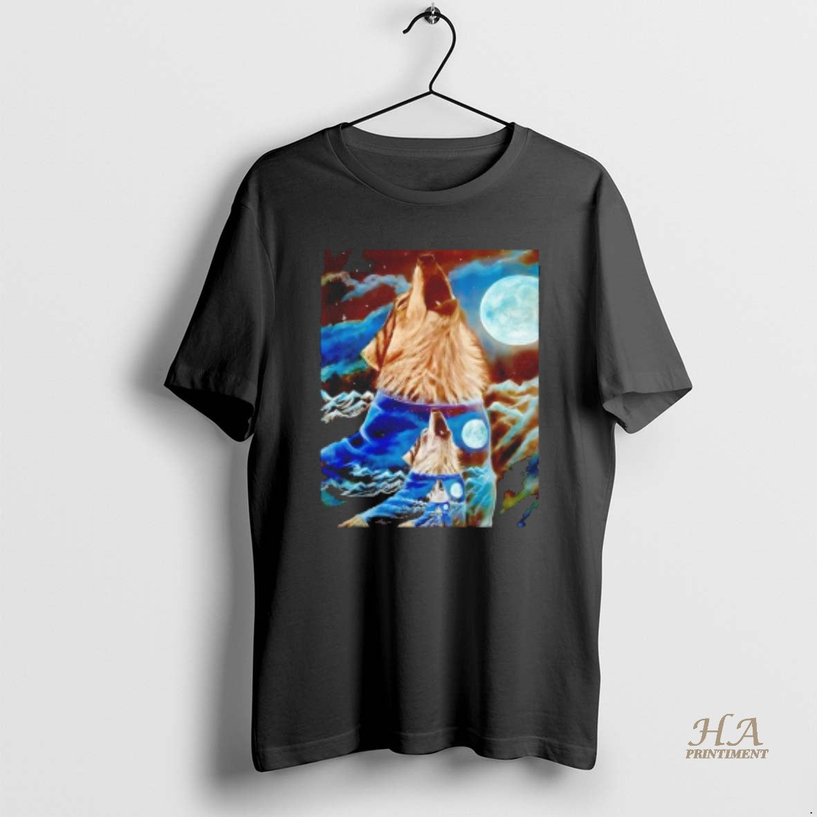 Official Travis Chapman Wolf And Moon - Adult & Kids T-Shirts, Sweatshirts & Hoodies apparel design preview 1