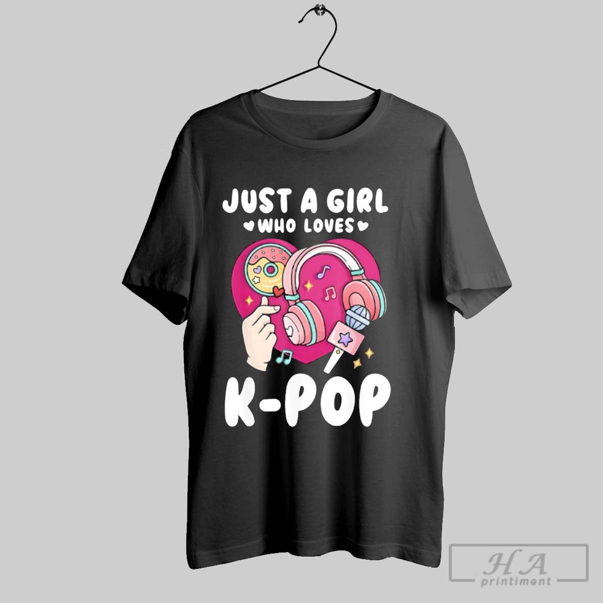 Official Trendy Just A Girl Who Loves K Pop - Adult & Kids T-Shirts, Sweatshirts & Hoodies apparel design preview 1