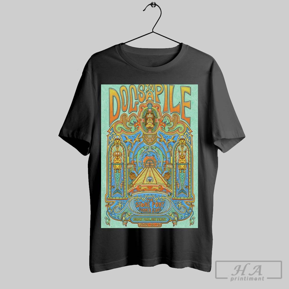 Official Trendy Poster Dogs In A Pile Stone Pony - Adult & Kids T-Shirts, Sweatshirts & Hoodies apparel design preview 1