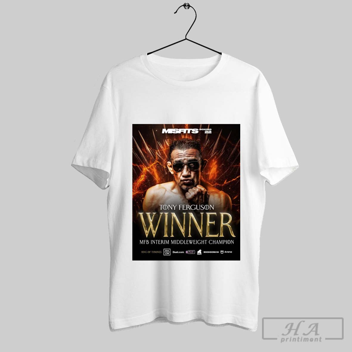 Official Trendy Tony Ferguson Defeats Salt Papi - Adult & Kids T-Shirts, Sweatshirts & Hoodies apparel design preview 1