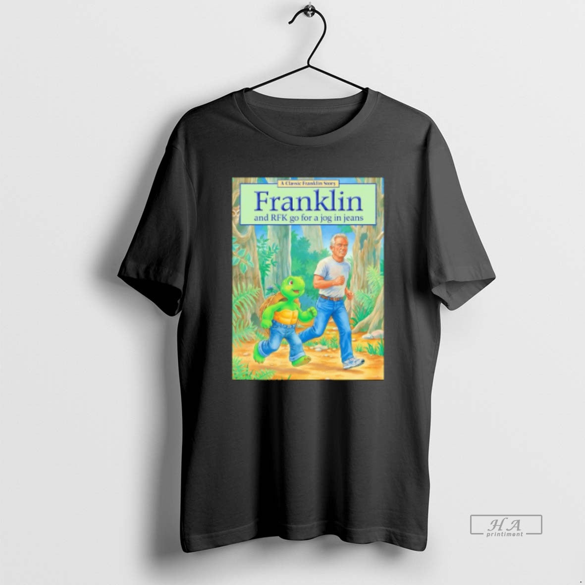 Official Turtle Franklin And Rfk Go For A Jog In - Adult & Kids T-Shirts, Sweatshirts & Hoodies apparel design preview 1