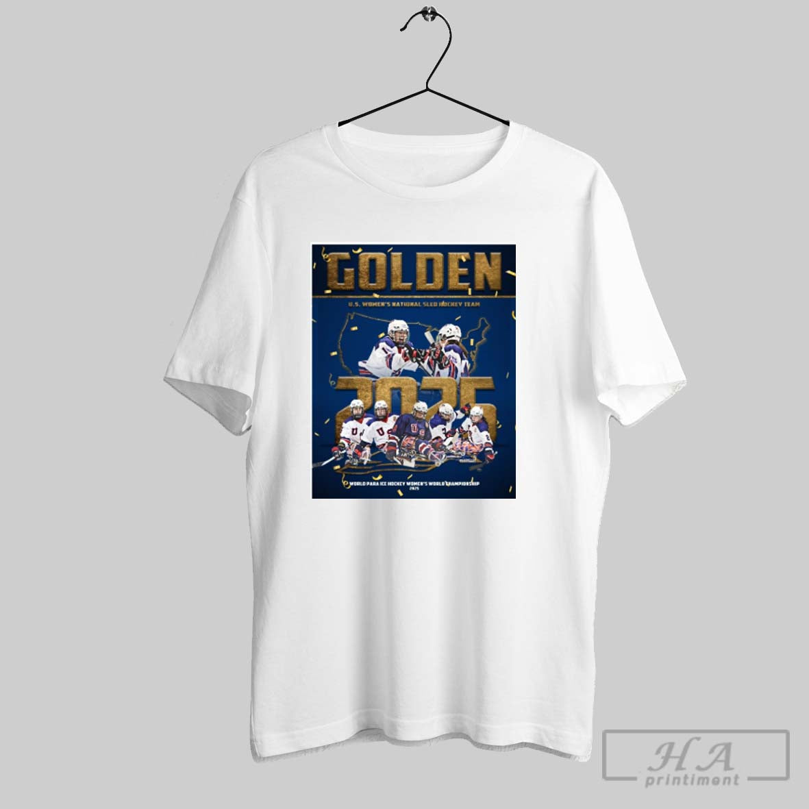 Official U S Womens National Sled Hockey Team Golden - Adult & Kids T-Shirts, Sweatshirts & Hoodies apparel design preview 1