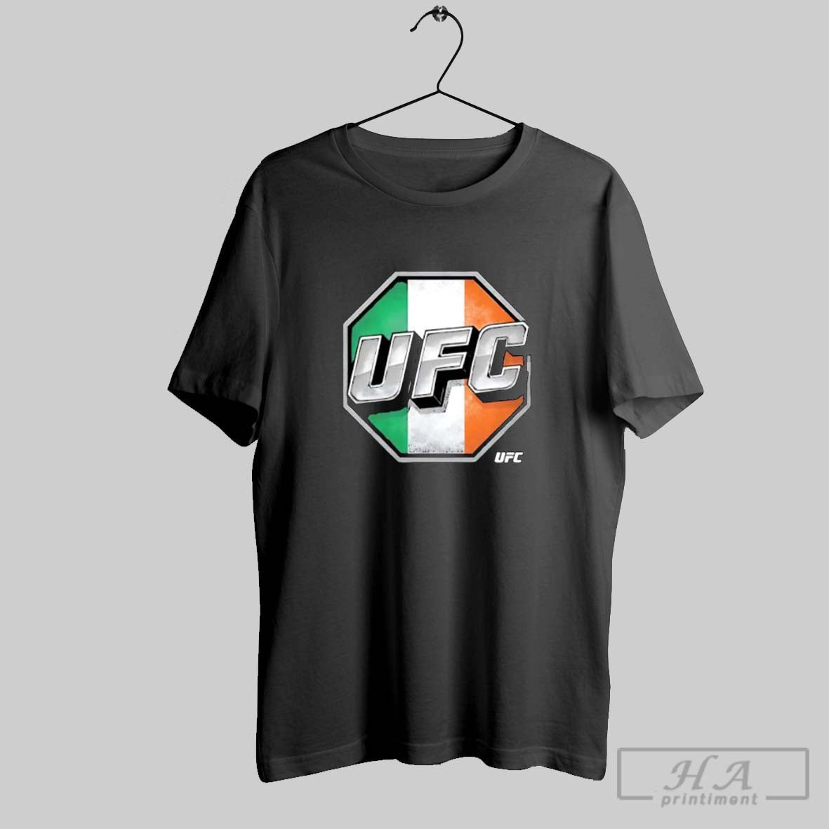 Official Ufc Octagon Logo Ireland Flag Background - Adult & Kids T-Shirts, Sweatshirts & Hoodies apparel design preview 1
