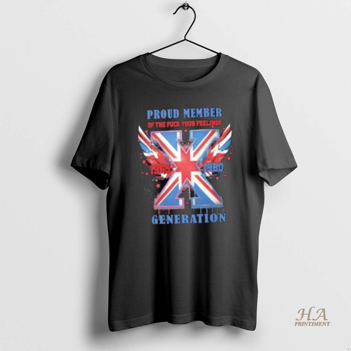 Official Uk Gen X Fuck Your Feelings Union Jack - Adult & Kids T-Shirts, Sweatshirts & Hoodies apparel design preview 1