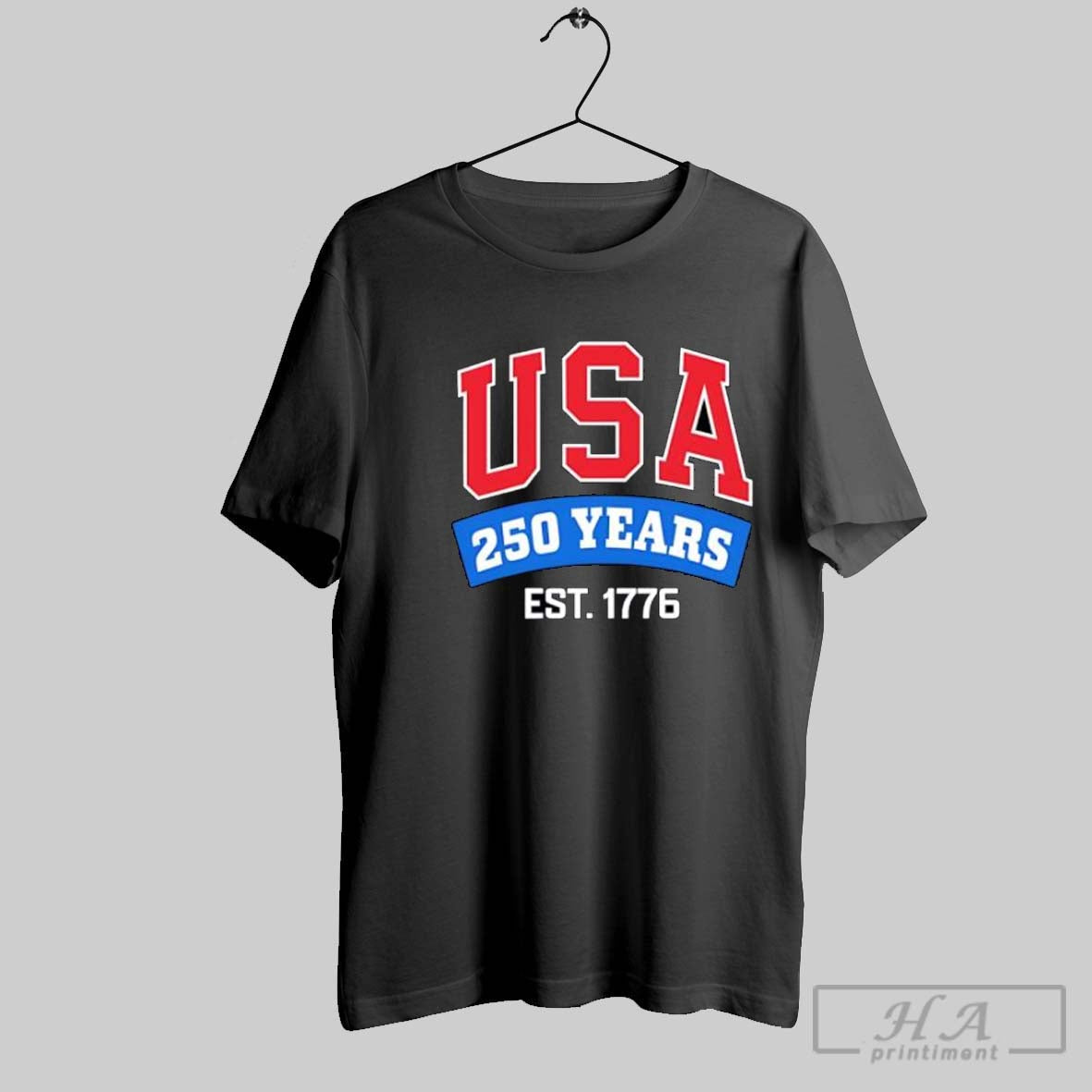 Official Usa 250 Years Est 1776 Distressed College - Adult & Kids T-Shirts, Sweatshirts & Hoodies apparel design preview 1