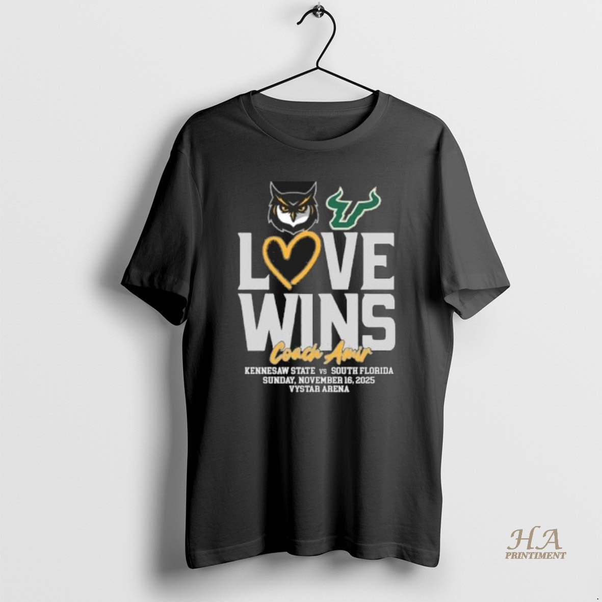 Official Usf Vs Kennesaw State Basketball Love Wins - Adult & Kids T-Shirts, Sweatshirts & Hoodies apparel design preview 1