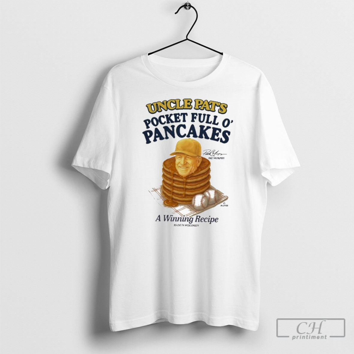 Official Uncle Pats Pocket Full O Pancakes Pat Murphy - Adult & Kids T-Shirts, Sweatshirts & Hoodies apparel design preview 1