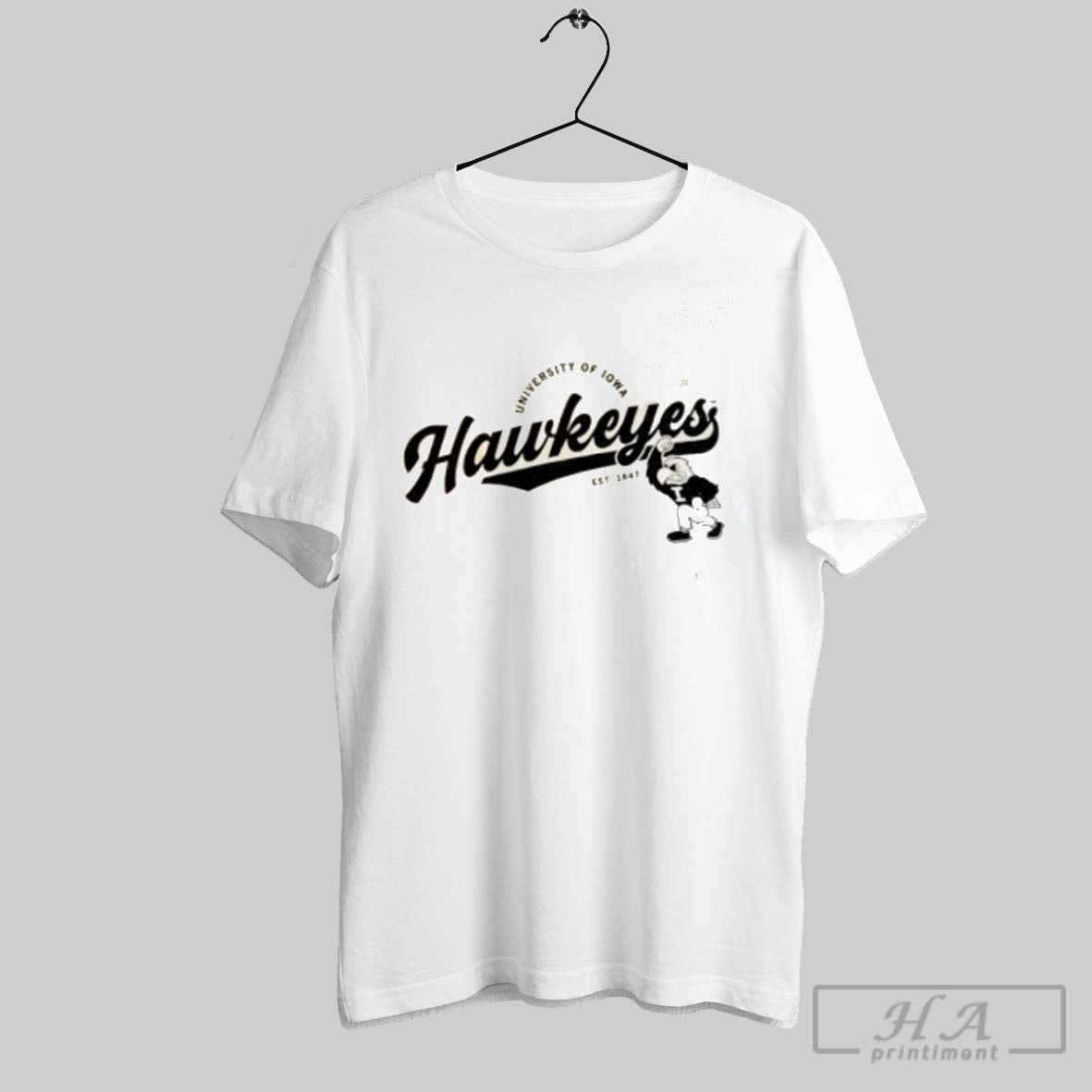 Official University Of Iowa Hawkeyes Est 1847 Retro - Adult & Kids T-Shirts, Sweatshirts & Hoodies apparel design preview 1
