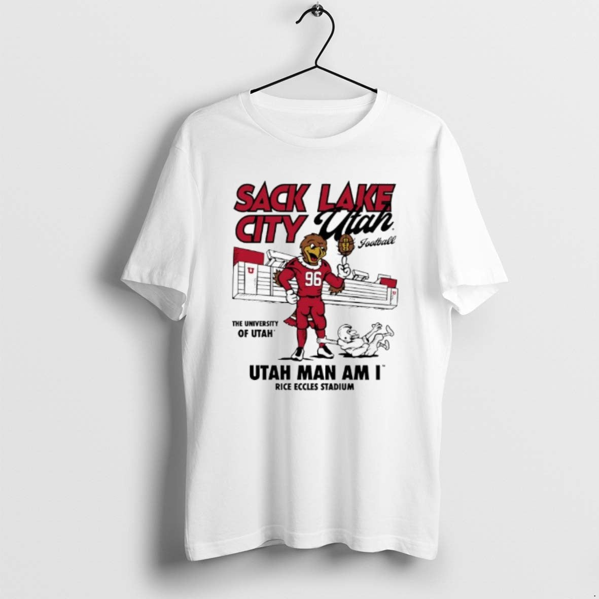 Official Utah Sack Lake City Football Man Am I Rice - Adult & Kids T-Shirts, Sweatshirts & Hoodies apparel design preview 1
