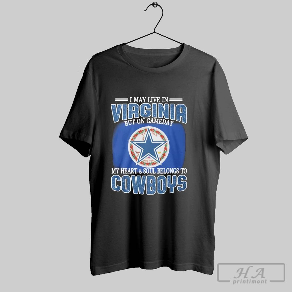 Official Virginia Cowboys Fans Gameday My Heart And - Adult & Kids T-Shirts, Sweatshirts & Hoodies apparel design preview 1