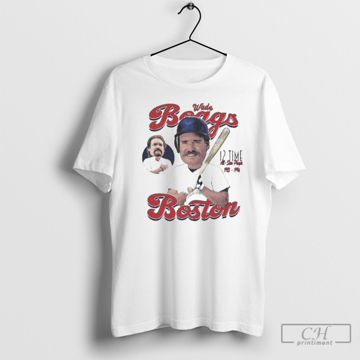 Official Wade Boggs Boston Red Sox Comic 12 Time All - Adult & Kids T-Shirts, Sweatshirts & Hoodies apparel design preview 1