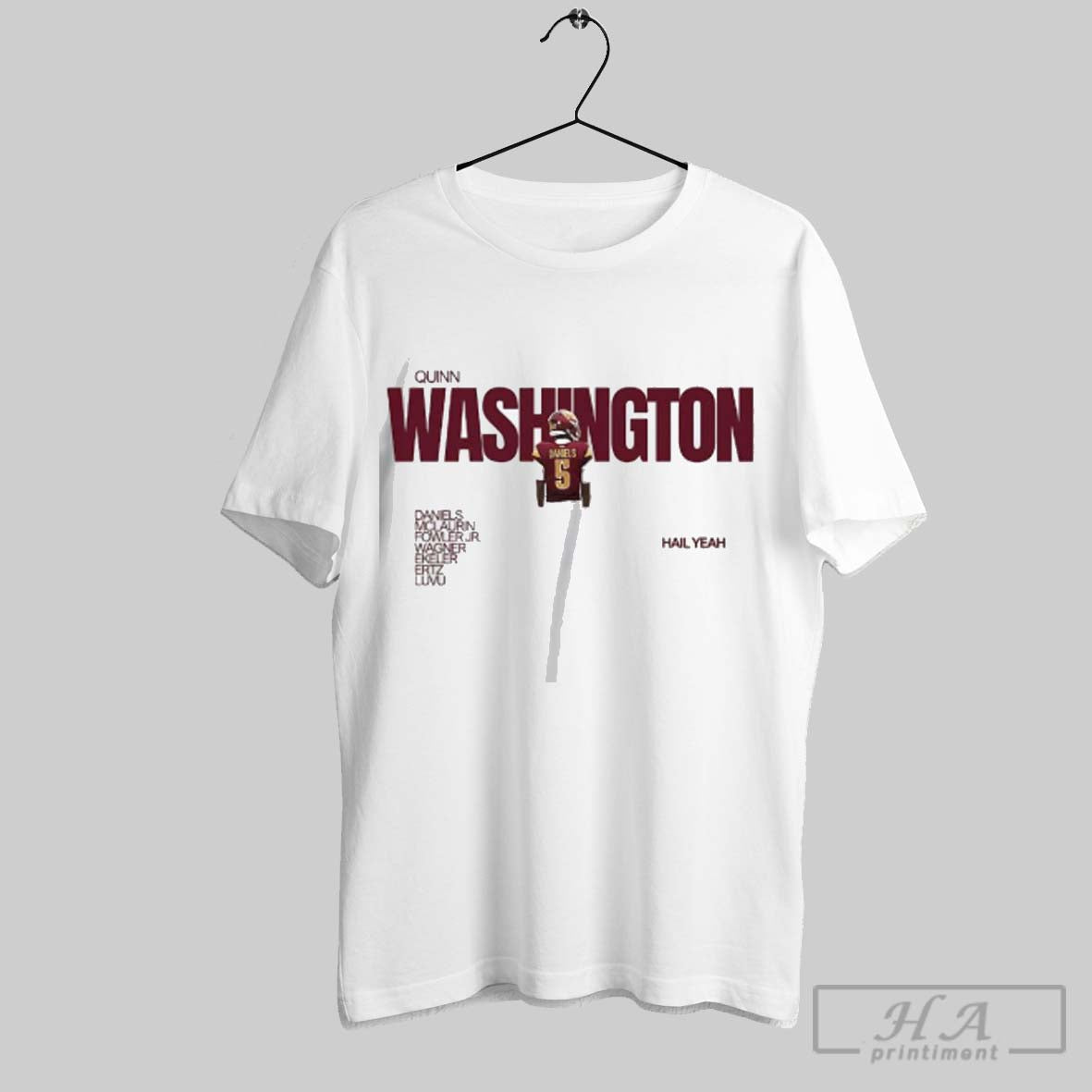 Official Washington Commanders Daniels Quinn Hail - Adult & Kids T-Shirts, Sweatshirts & Hoodies apparel design preview 1
