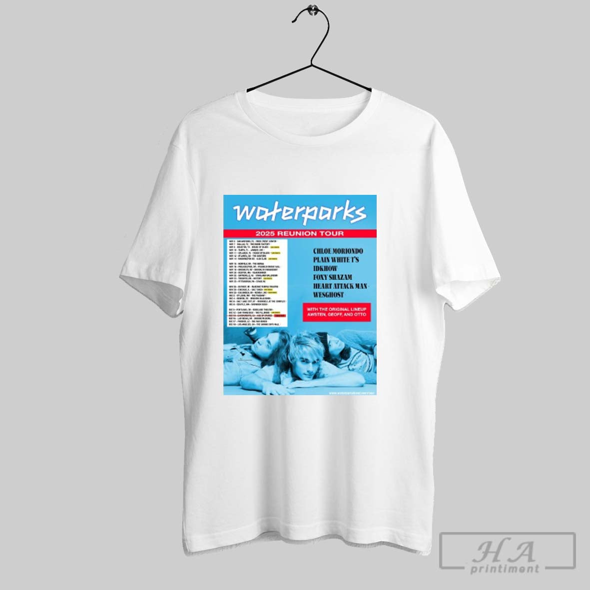 Official Waterparks 2025 Reunion Tour Dates - Adult & Kids T-Shirts, Sweatshirts & Hoodies apparel design preview 1