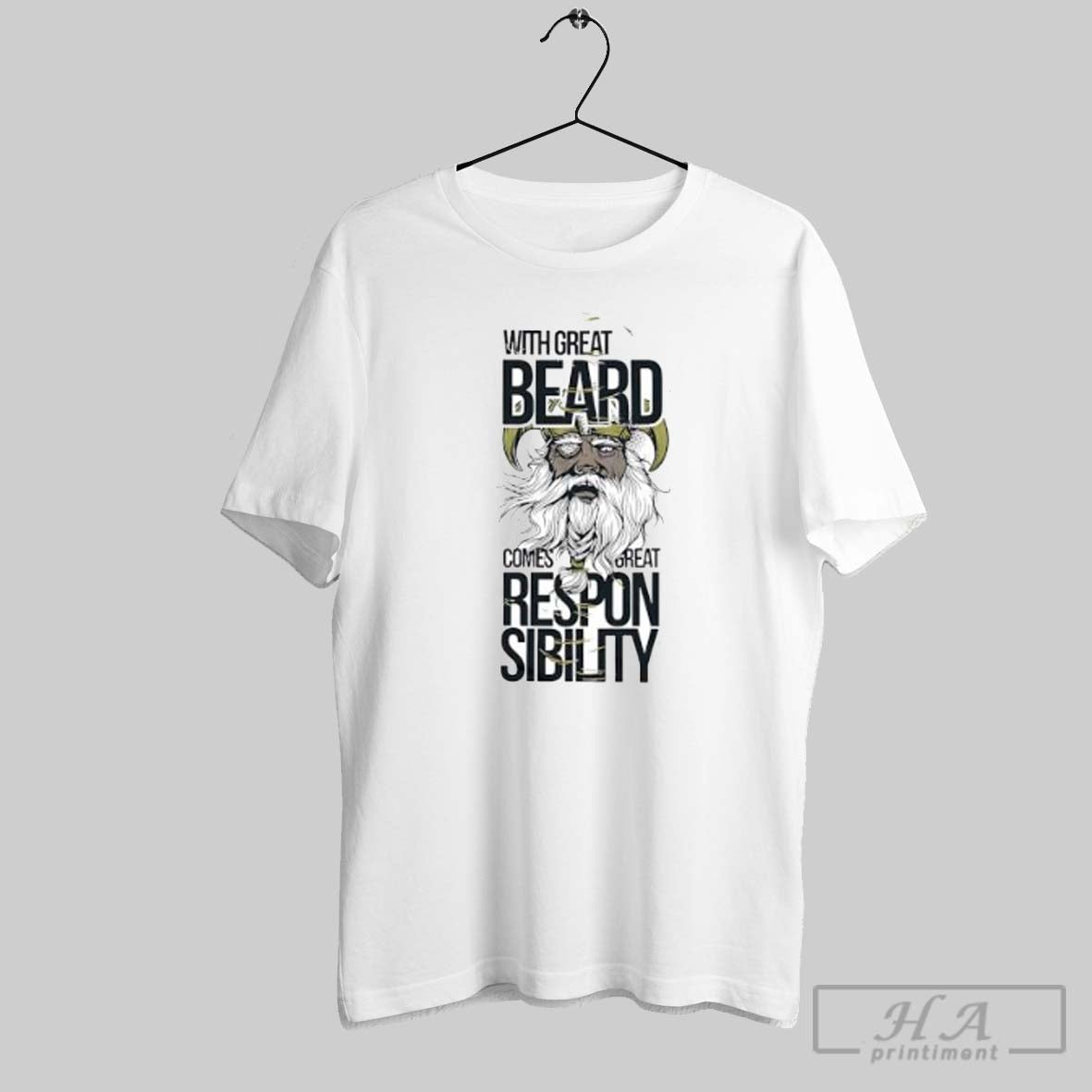 Official With Great Beard Comes Responsibility Viking - Adult & Kids T-Shirts, Sweatshirts & Hoodies apparel design preview 1