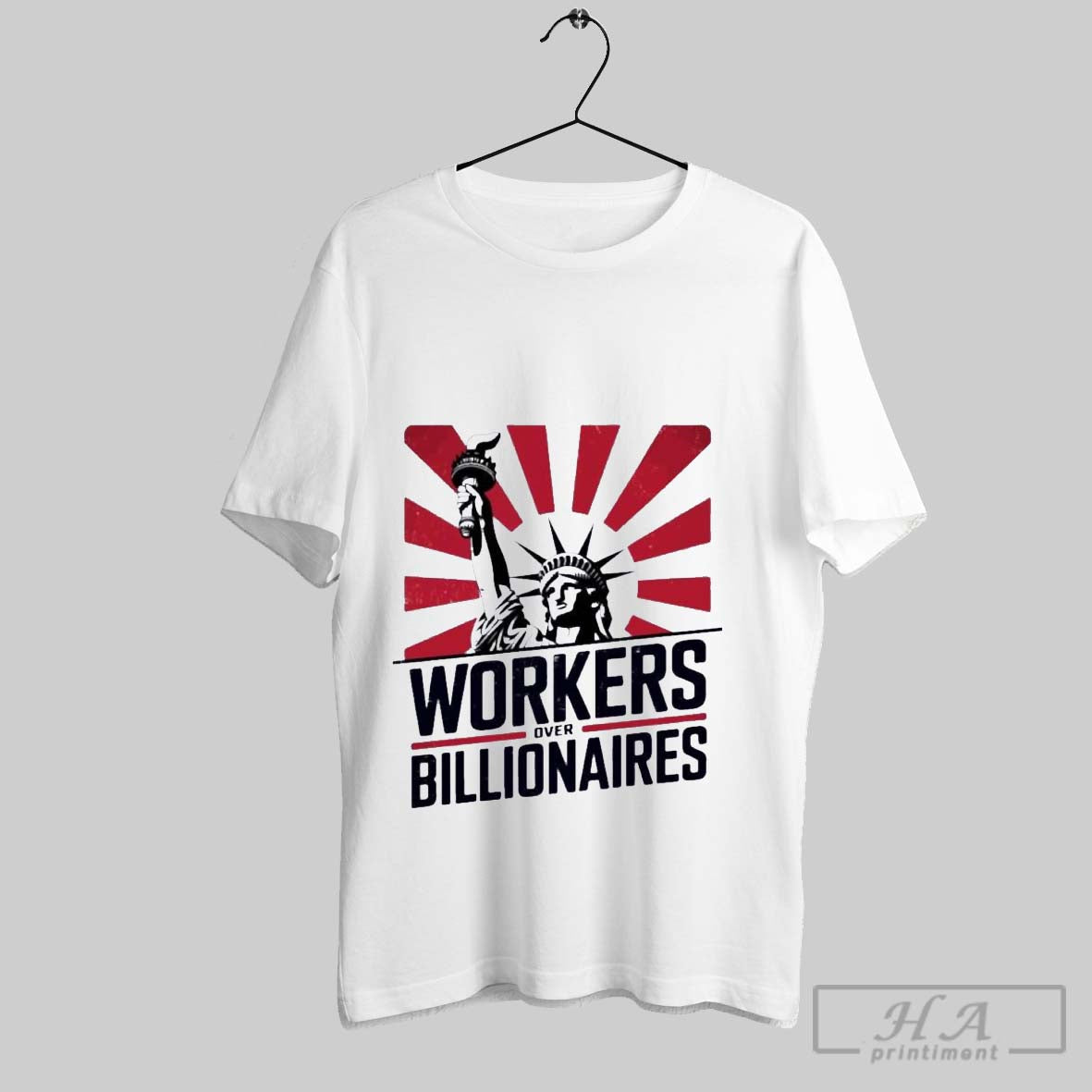 Official Workers Over Billionaires Retro Liberty T - Adult & Kids T-Shirts, Sweatshirts & Hoodies apparel design preview 1