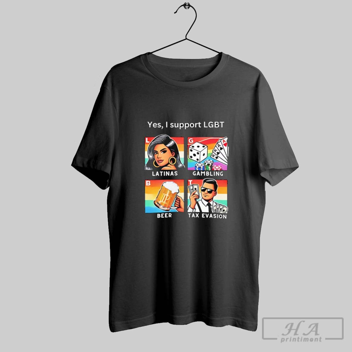 Official Yes I Support Lgbt Latinas Gambling Beer Tax - Adult & Kids T-Shirts, Sweatshirts & Hoodies apparel design preview 1