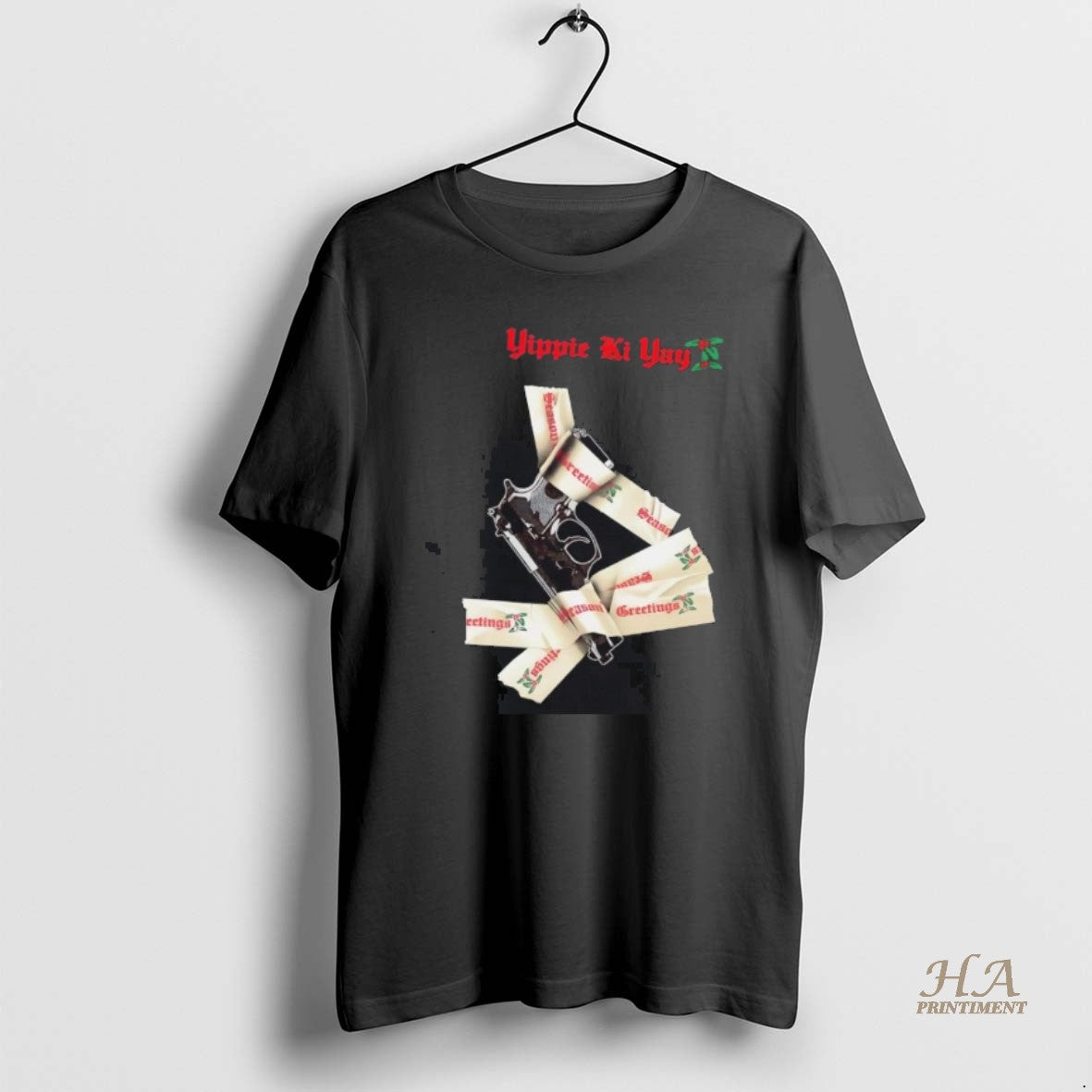 Official Yippie Ki Yay Gun Greeting Season Christmas - Adult & Kids T-Shirts, Sweatshirts & Hoodies apparel design preview 1
