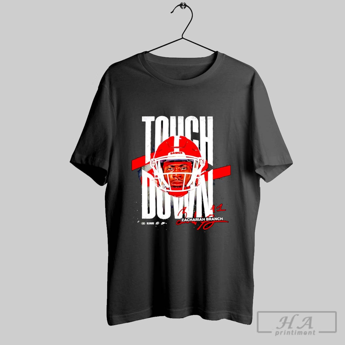 Official Zachariah Branch Georgia Bulldogs 47 Yard Td - Adult & Kids T-Shirts, Sweatshirts & Hoodies apparel design preview 1