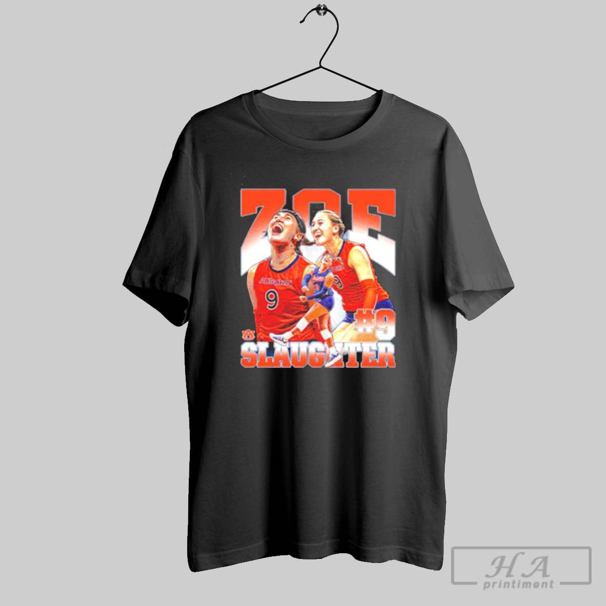 Official Zoe Slaughter Auburn Volleyball Graphic - Adult & Kids T-Shirts, Sweatshirts & Hoodies apparel design preview 1