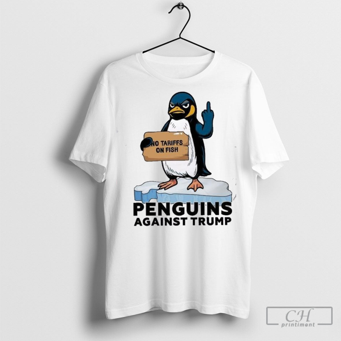 Officialpenguins Resist Fuck No Tariffs On Fish - Adult & Kids T-Shirts, Sweatshirts & Hoodies apparel design preview 1