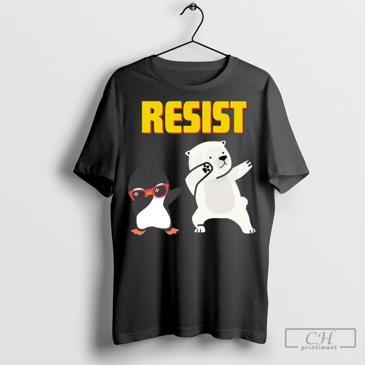 Officialresist Penguin Bear Dabbing - Adult & Kids T-Shirts, Sweatshirts & Hoodies apparel design preview 1