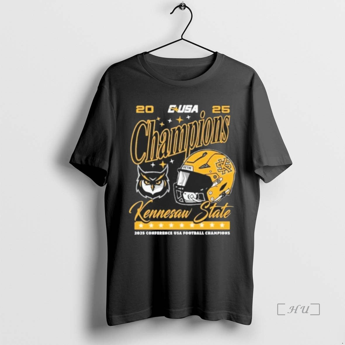Officials 2025 C Usa Champions Kennesaw State Owls - Adult & Kids T-Shirts, Sweatshirts & Hoodies apparel design preview 1
