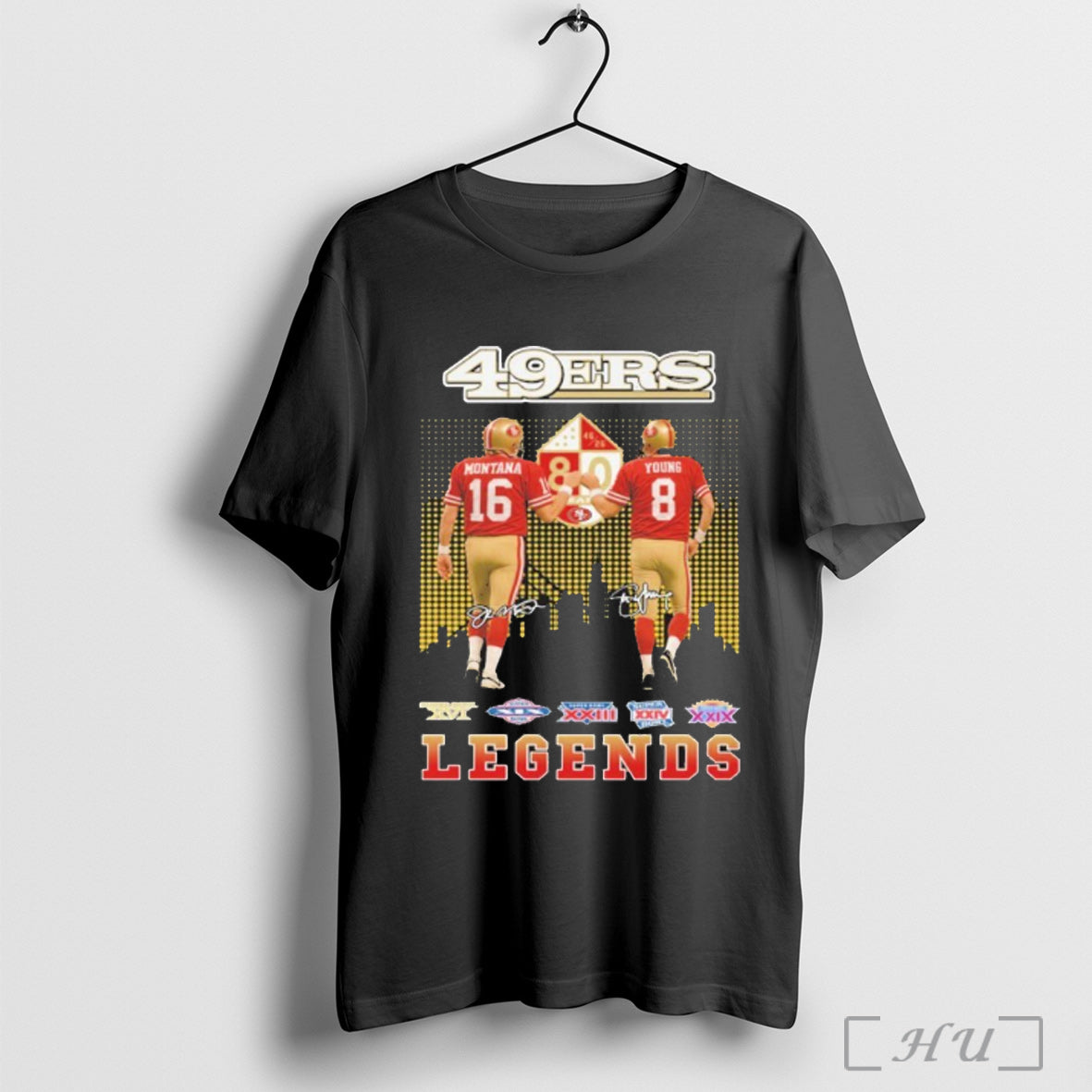 Officials 49ers Montana And Young Signature Legends - Adult & Kids T-Shirts, Sweatshirts & Hoodies apparel design preview 1