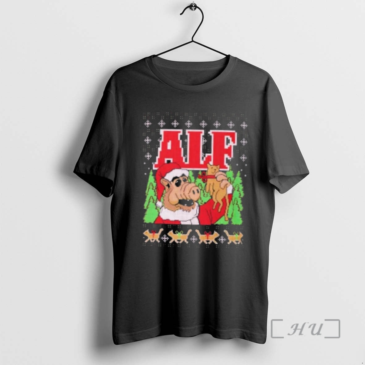 Officials Alf Ugly Christmas Pixel Art Holiday - Adult & Kids T-Shirts, Sweatshirts & Hoodies apparel design preview 1