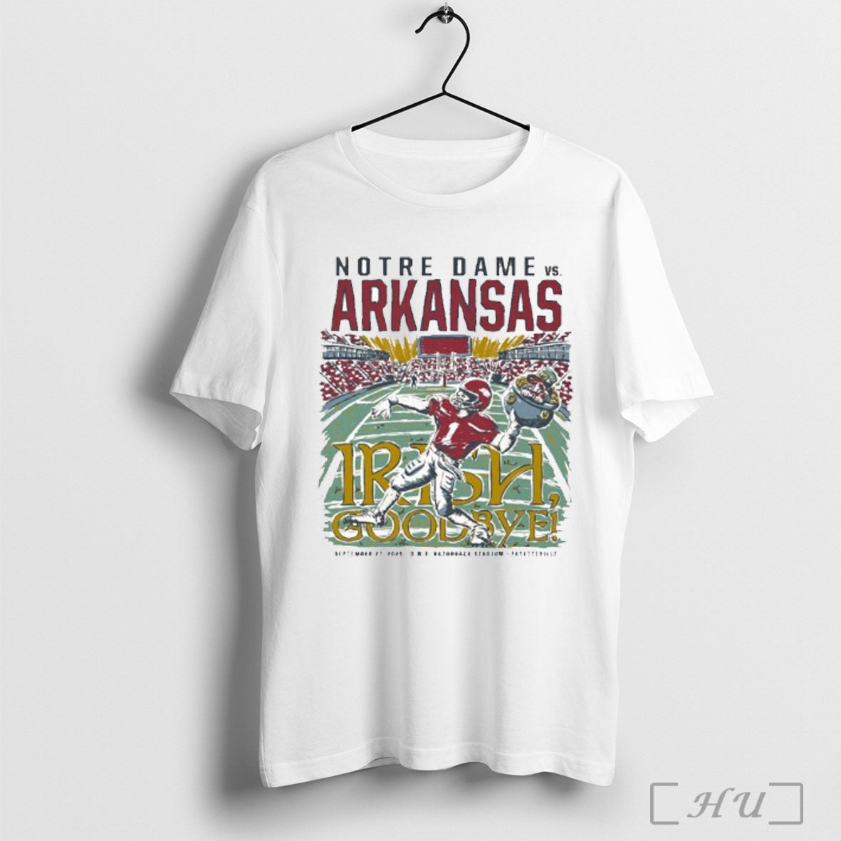 Officials Arkansas Vs Notre Dame Game Day 2025 - Adult & Kids T-Shirts, Sweatshirts & Hoodies apparel design preview 1