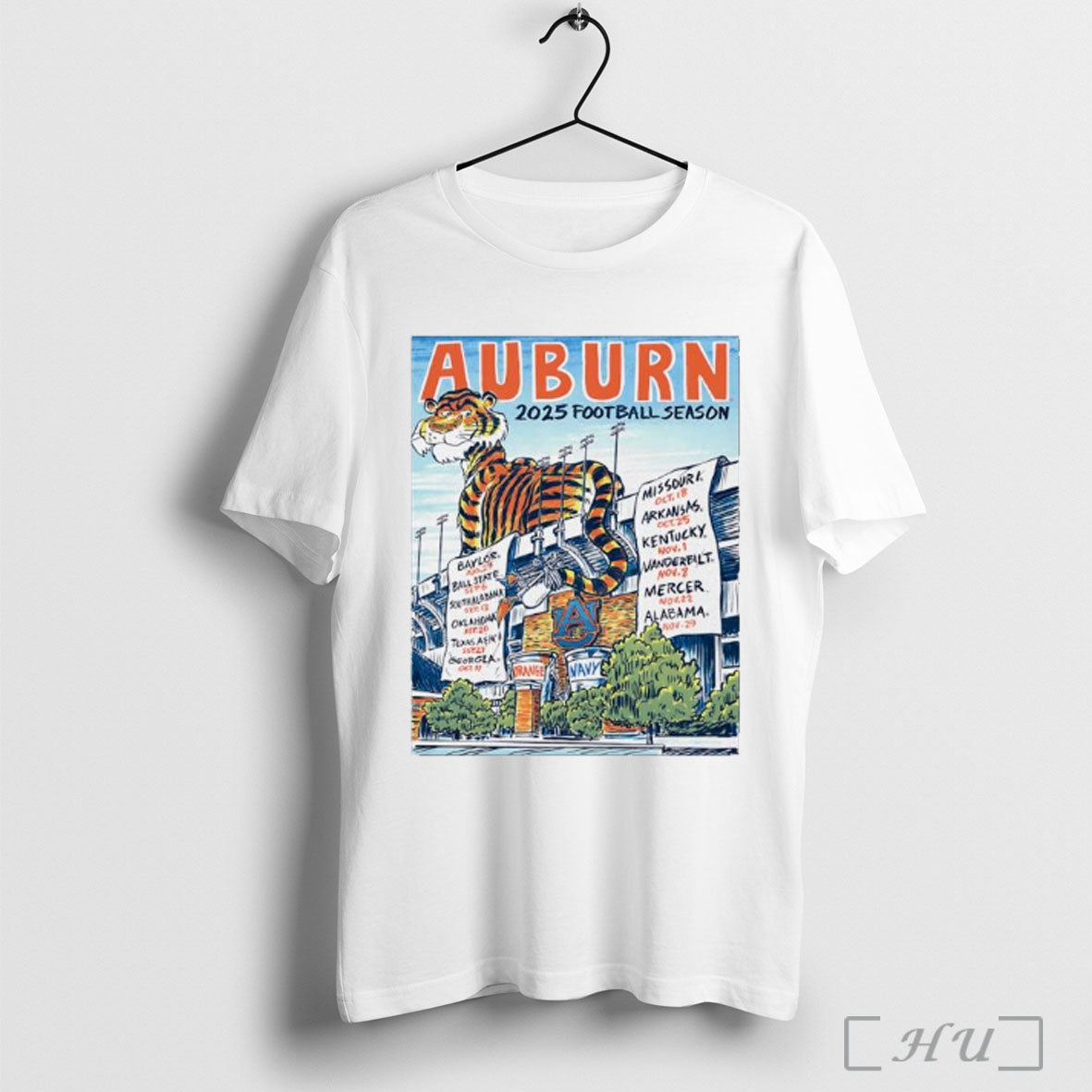 Officials Auburn Tigers Football 2025 Season Stadium - Adult & Kids T-Shirts, Sweatshirts & Hoodies apparel design preview 1