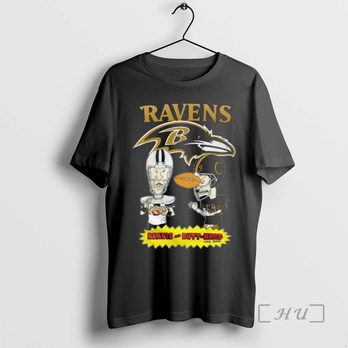 Officials Baltimore Ravens Beavis And Butt Head 2025 - Adult & Kids T-Shirts, Sweatshirts & Hoodies apparel design preview 1