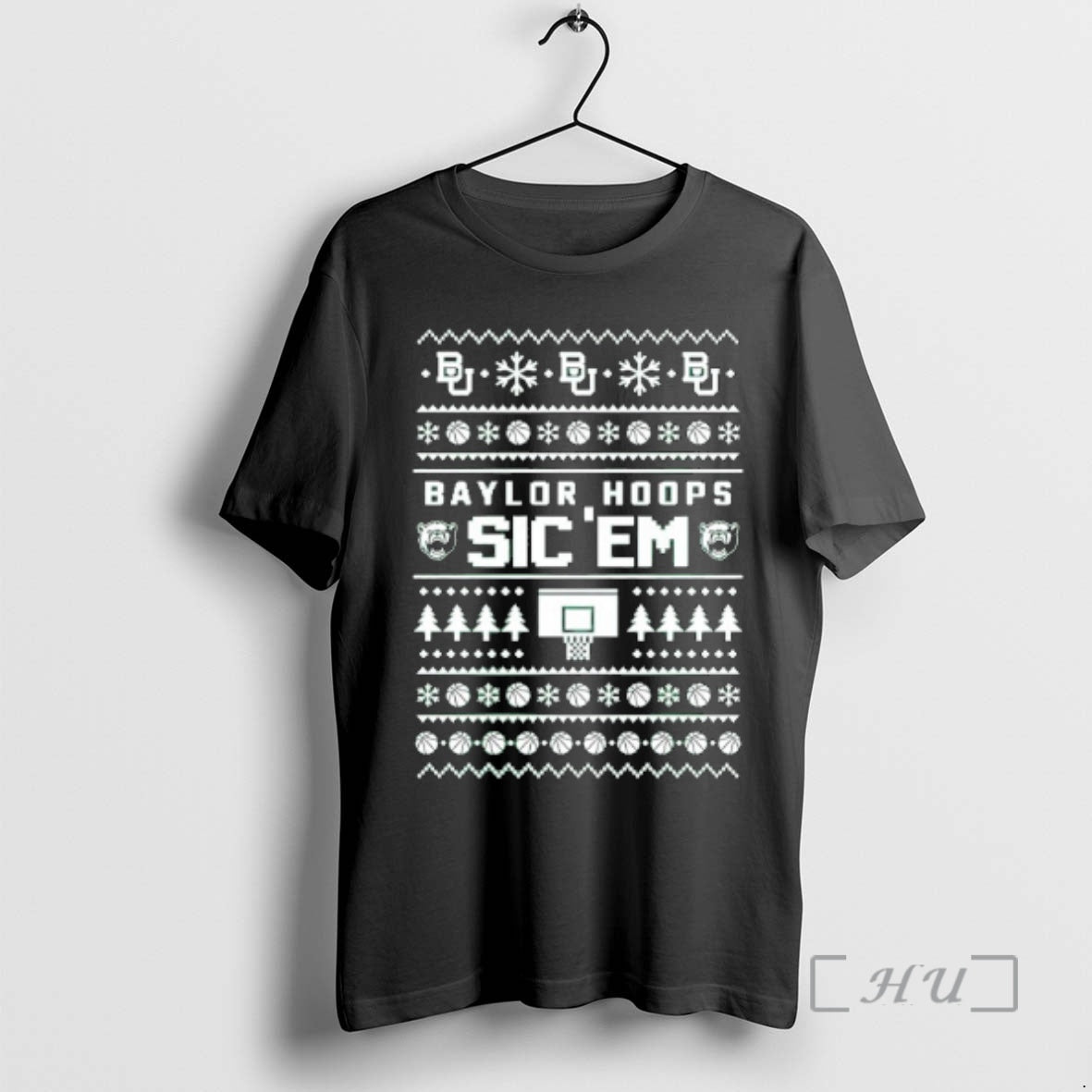 Officials Baylor Bears Hoops Sic Em Ugly Christmas - Adult & Kids T-Shirts, Sweatshirts & Hoodies apparel design preview 1