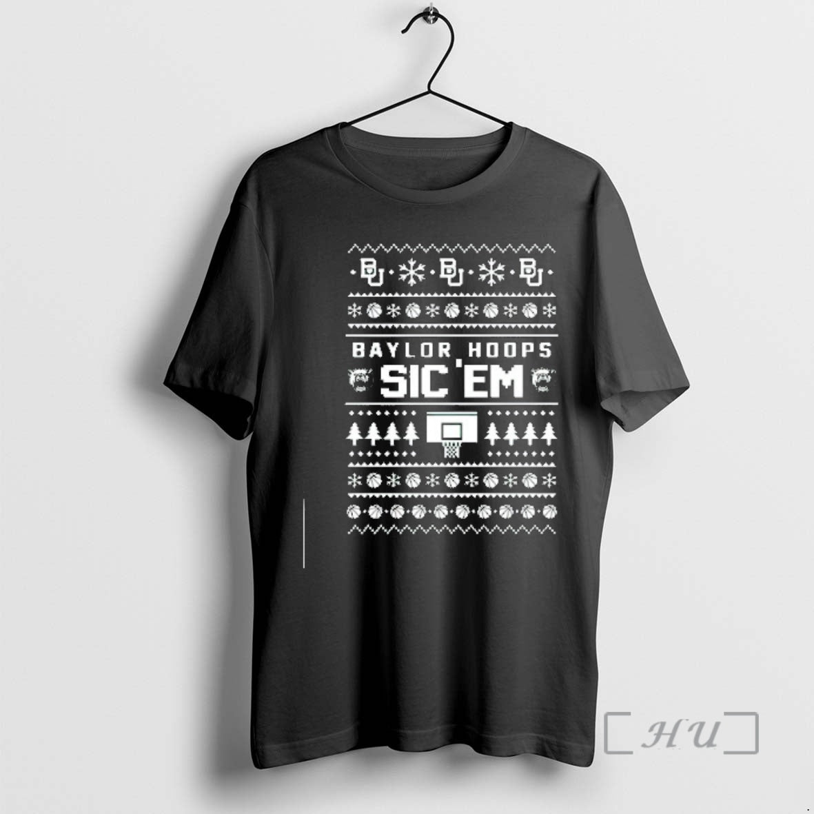 Officials Baylor Bears Hoops Sic Em Christmas - Adult & Kids T-Shirts, Sweatshirts & Hoodies apparel design preview 1