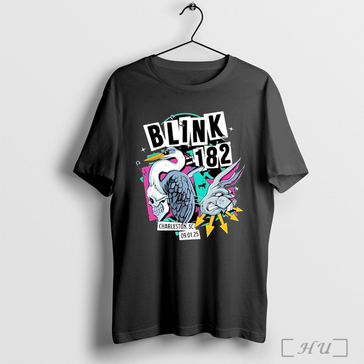 Officials Blink 182 Charleston South Carolina 2025 - Adult & Kids T-Shirts, Sweatshirts & Hoodies apparel design preview 1