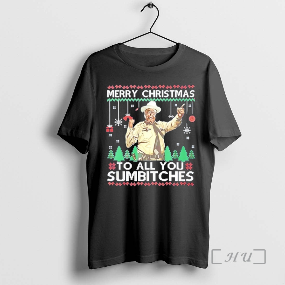 Officials Buford T Justice Merry Christmas To All You - Adult & Kids T-Shirts, Sweatshirts & Hoodies apparel design preview 1