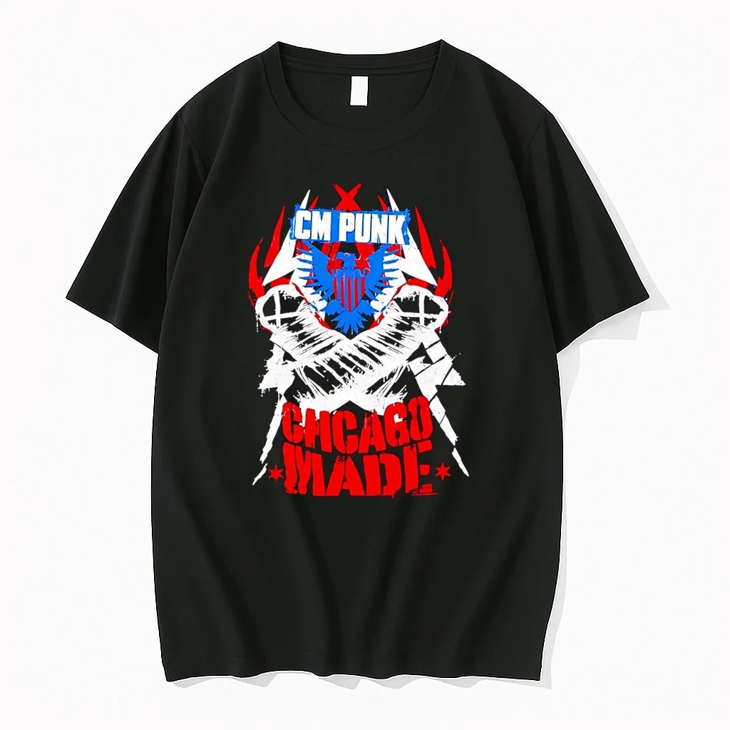 Officials Cm Punk Chicago Made Red White And Blue - Adult & Kids T-Shirts, Sweatshirts & Hoodies apparel design preview 1