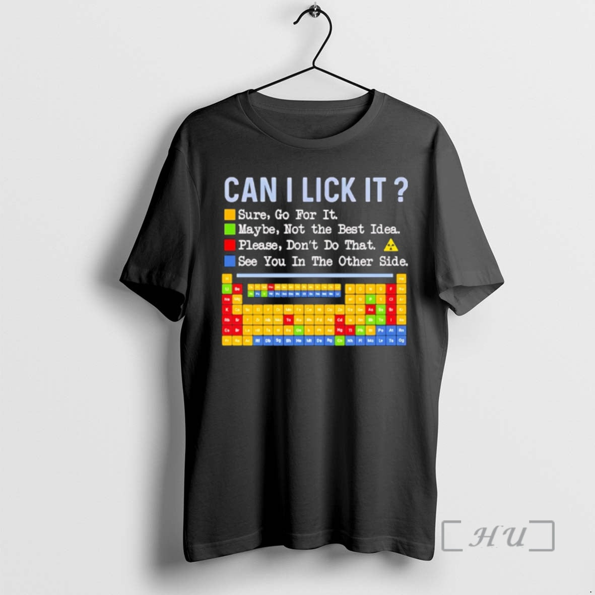 Officials Can I Lick It Question Mark Periodic Table - Adult & Kids T-Shirts, Sweatshirts & Hoodies apparel design preview 1